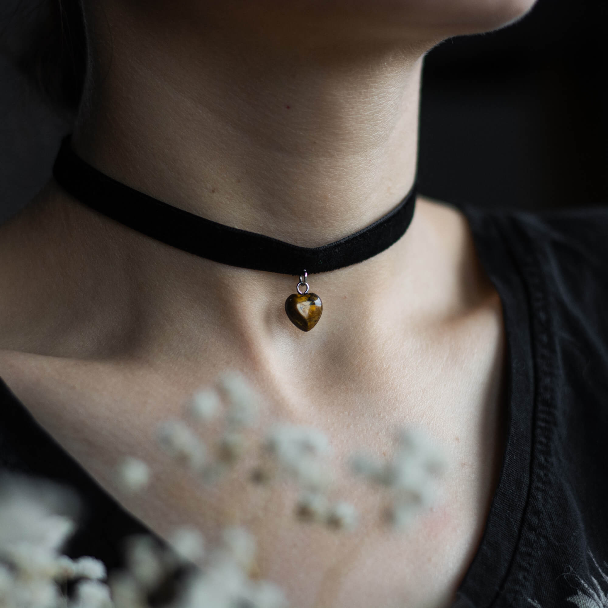 Aksamitka z serduszkiem z tygrysiego oka