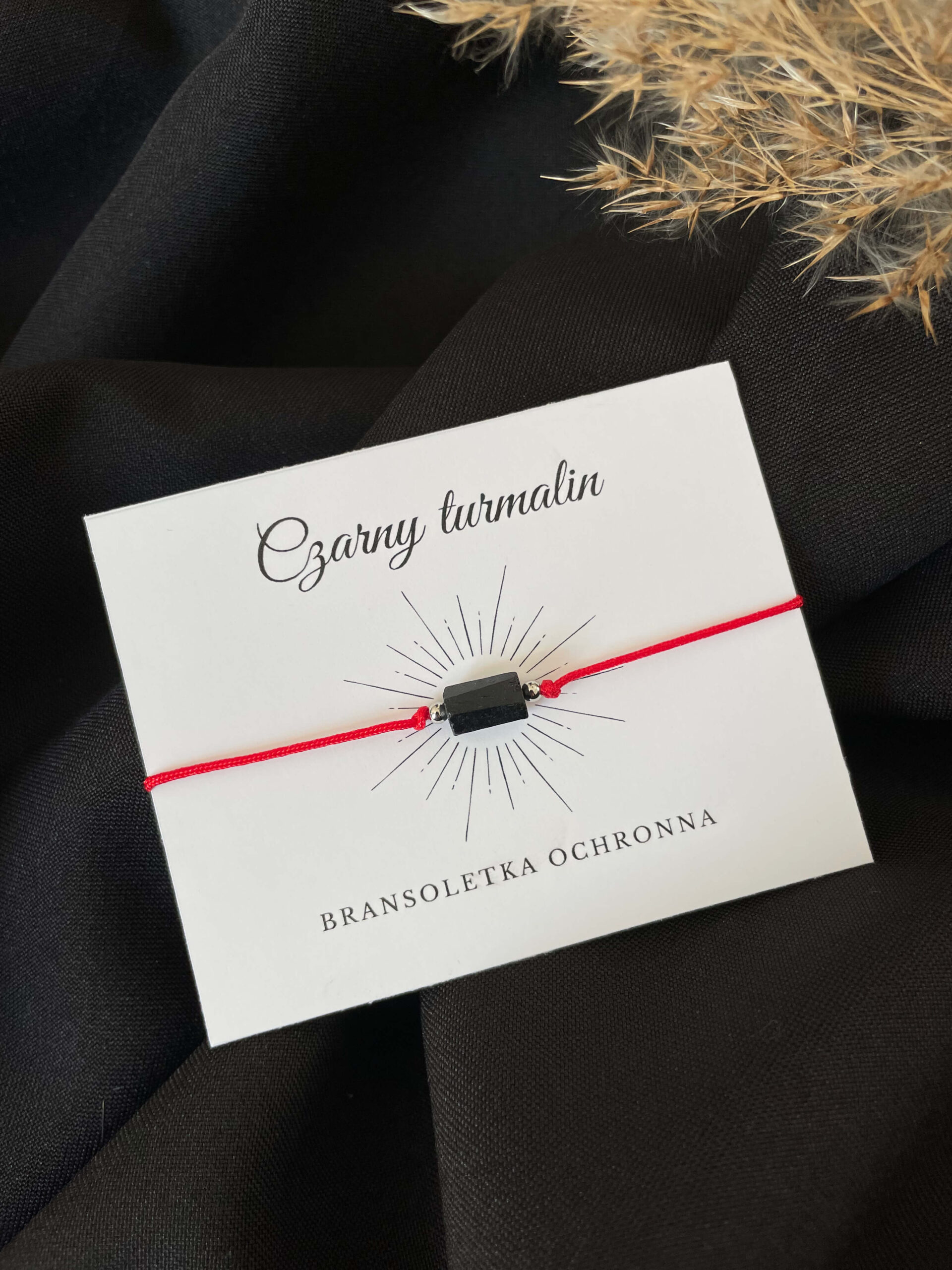 Bransoletka ochronna z dużym czarnym turmalinem N°2