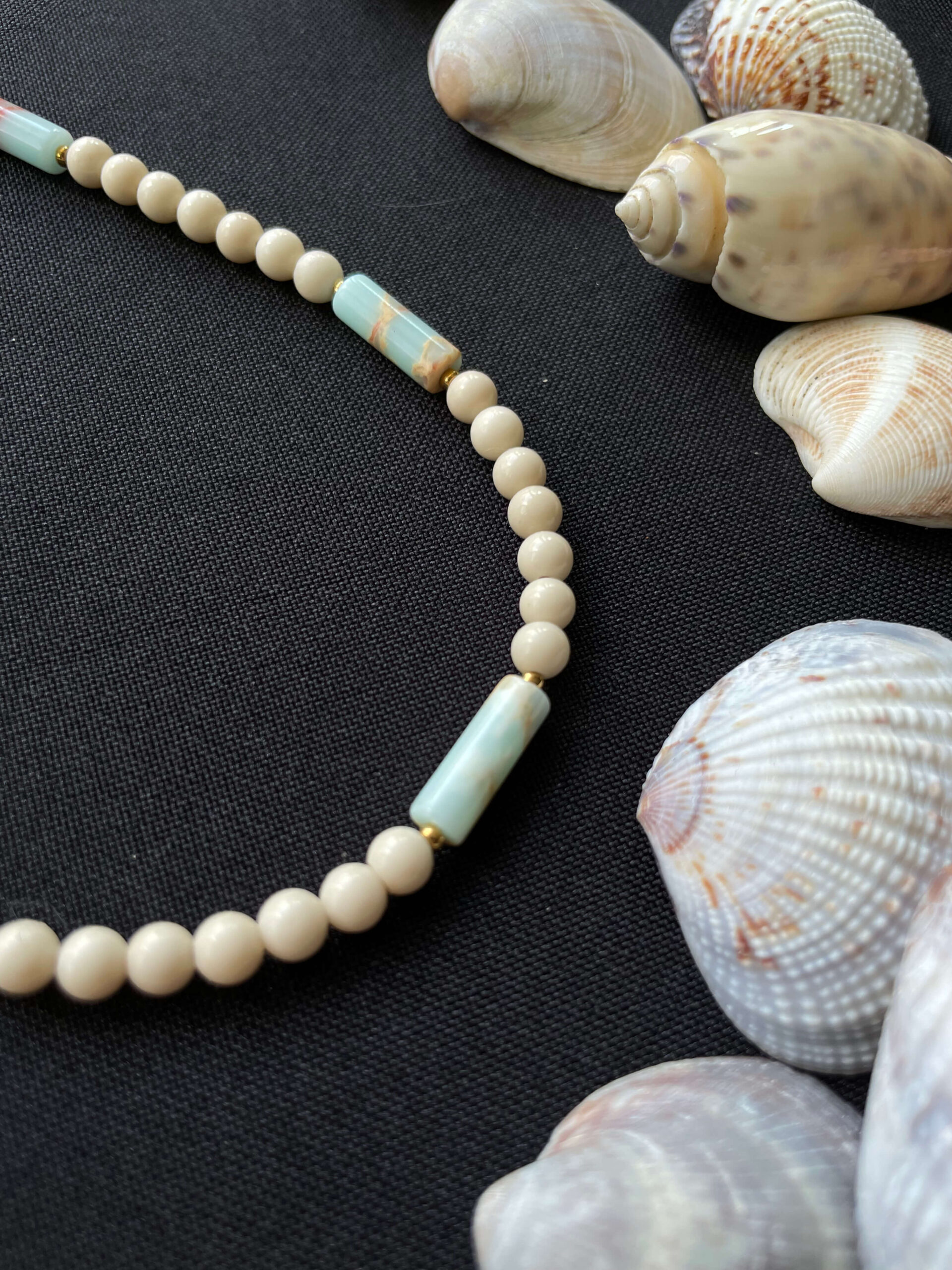 Naszyjnik z kamieniem rzecznym i jaspisem cesarskim - obrazek 3