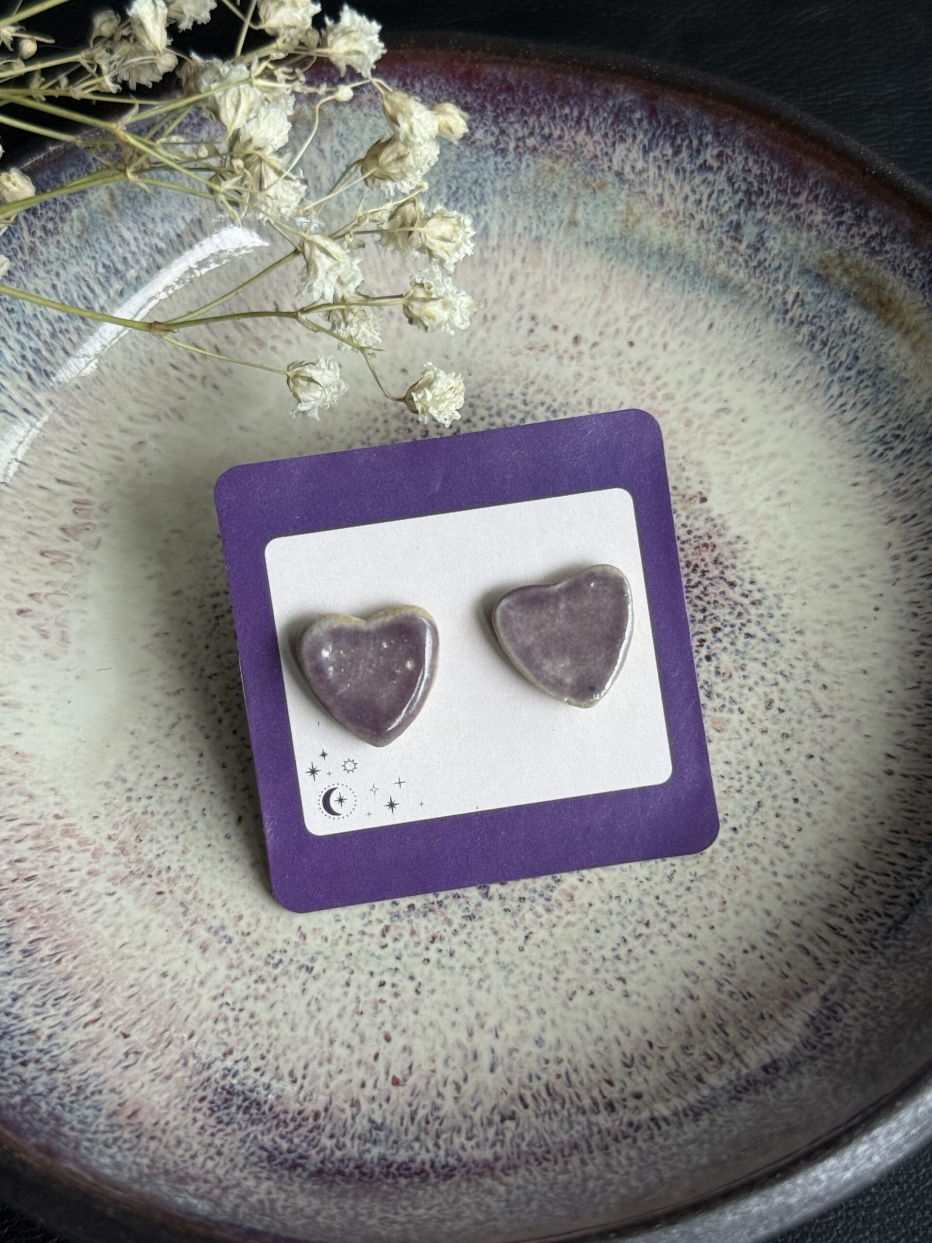 Kolczyki ceramiczne serduszka N°2