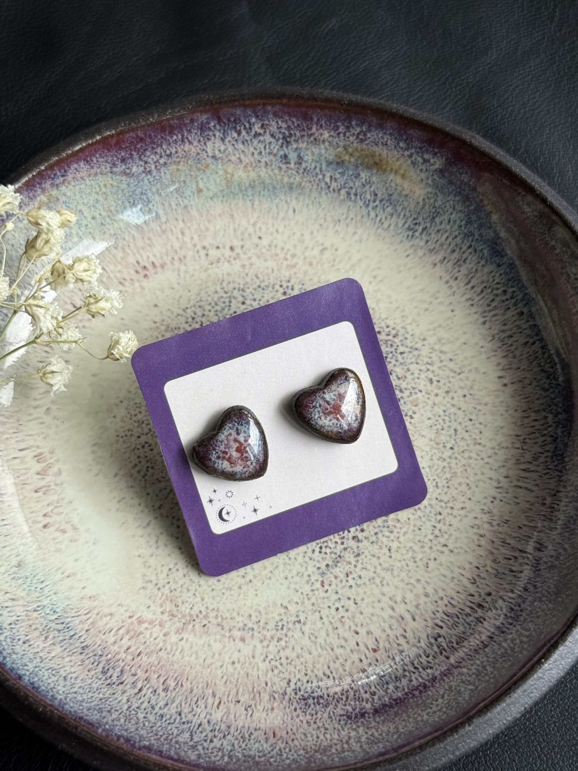 Kolczyki ceramiczne serduszka N°4