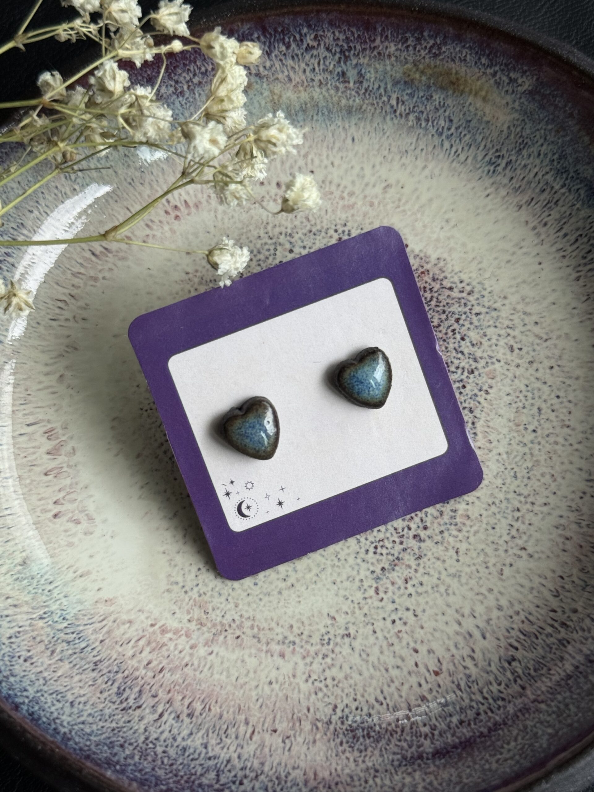 Kolczyki ceramiczne serduszka mini N°1
